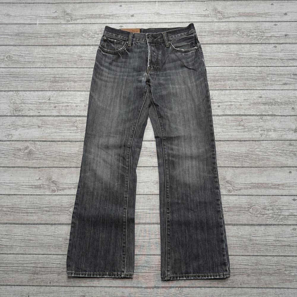 GAP Jeans Men's 28x30 Faded Black Low Rise Bootcut Fit Button Fly Denim Whiskers